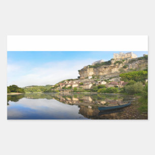 Beynac-y-Cazenac y pegatina rectangular de Dordoñ