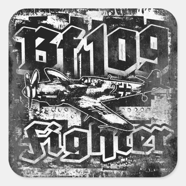 Bf 109 Pegatina Pegatina cuadrado (Anverso)