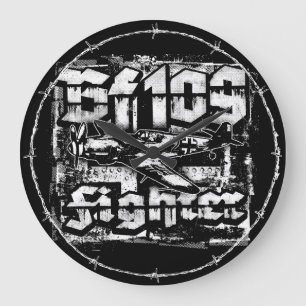 Bf 109 Reloj de pared acrílico de reloj grande