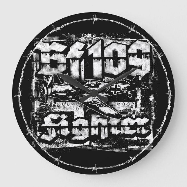 Bf 109 Reloj de pared acrílico de reloj grande (Anverso)