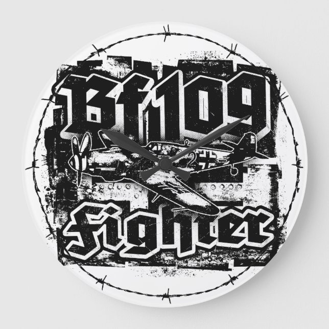 Bf 109 Reloj de pared acrílico de reloj grande (Anverso)