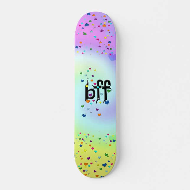 bff ~ corazones skateboard deck (Anverso )
