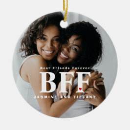 BFF Mejor Amigos Para Siempre Foto Ornamento Cerám