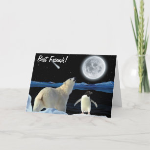 BFF Mejor Amigos Tarjeta de OSO POLAR Y PEGUIN par