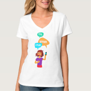 BFF -Regalo- Camiseta básica de cuello V para muje