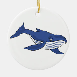 BG ornamento impresionante de la ballena azul