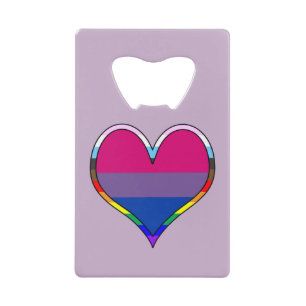 Bi Pride Heart Tarjeta de Crédito Abridor