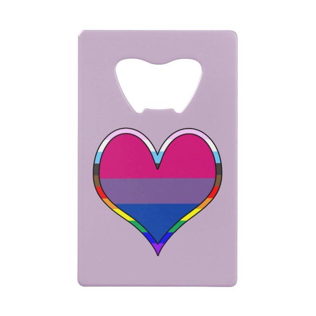 Bi Pride Heart Tarjeta de Crédito Abridor (Anverso)