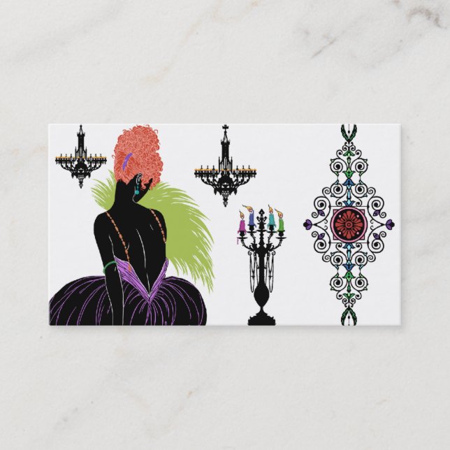 Bianca en negro y el blanco - tarjetas de visita (Anverso)