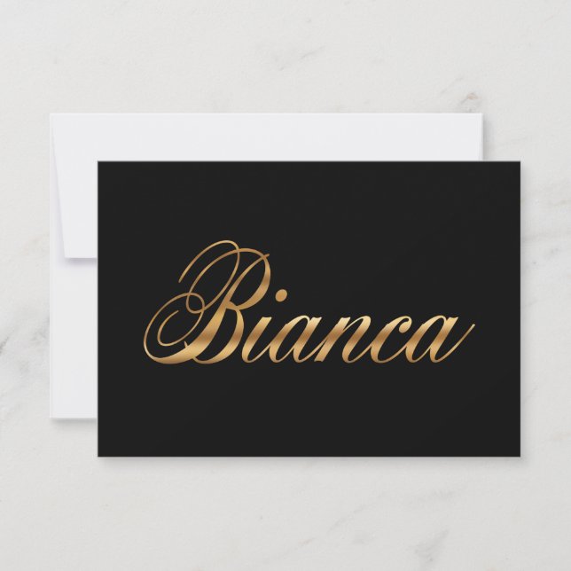 Bianca gold Design Lettering Karte (Anverso)