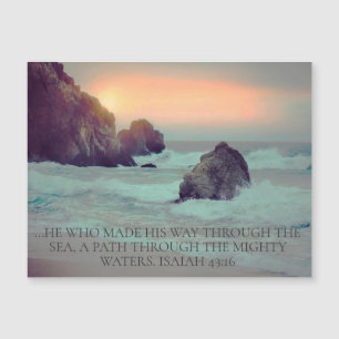 Biblia cristiana Verse Ocean Sunset Rocky Seashar