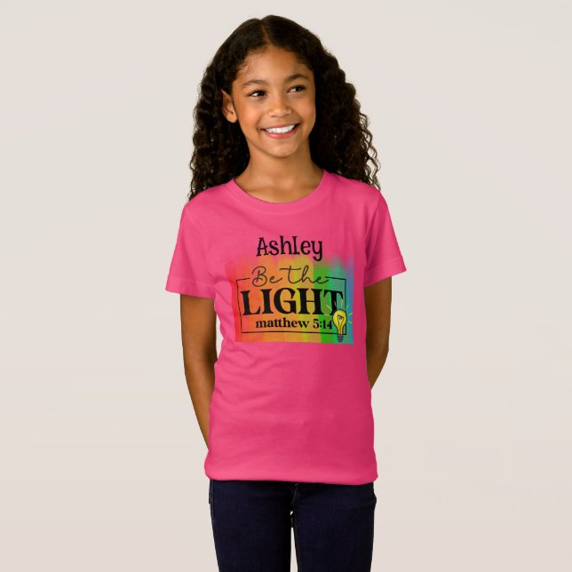 Biblia de bebe la luz" cita camiseta (Anverso completo)