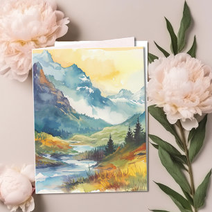 Biblia de paisaje montañoso Verse Coral Note Card