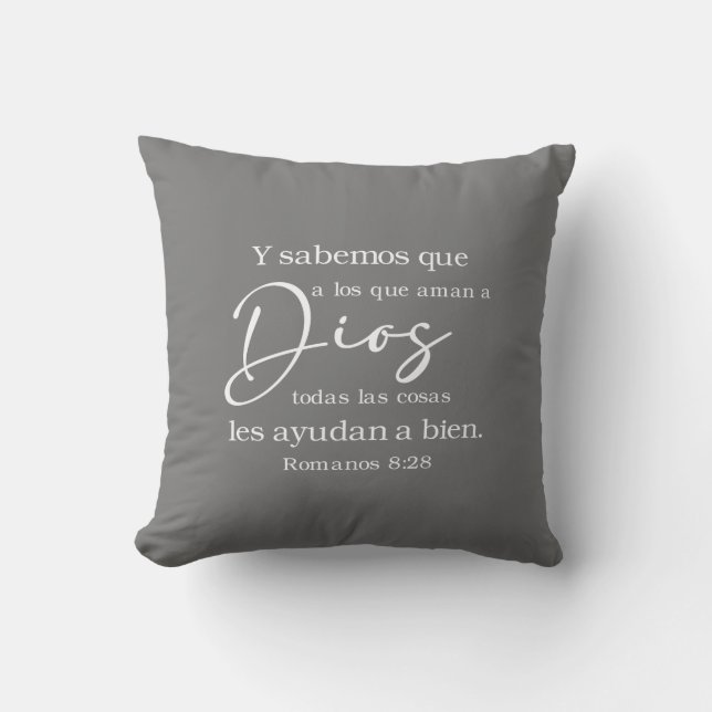 Biblia española Verse Romanos 8:28 Cojín (Anverso)