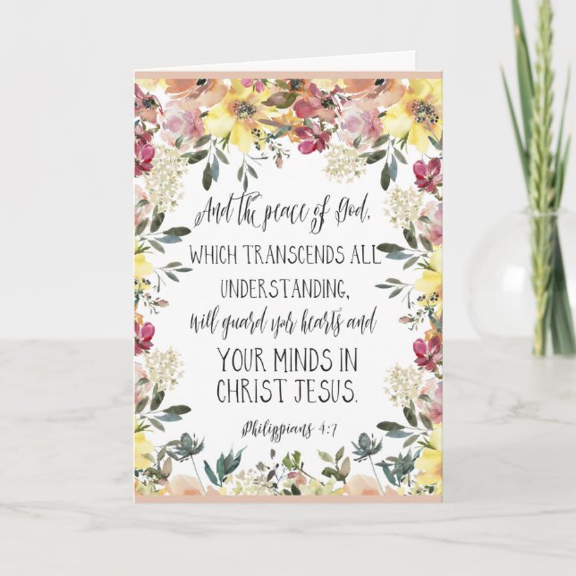 Biblia floral Verse Gracias tarjeta doblada (Anverso)
