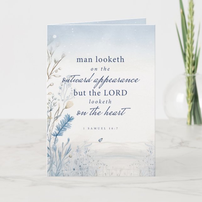 Biblia Verse 1 Samuel 16:7 Acuarela doblado (Anverso)