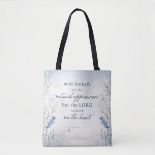 Biblia Verse 1 Samuel 16:7 Bolsa de Tote acuarela