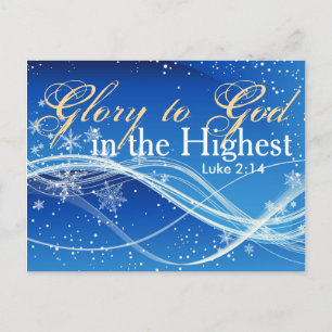 Biblia Verse Lucas 2:14 Gloria a Dios postal