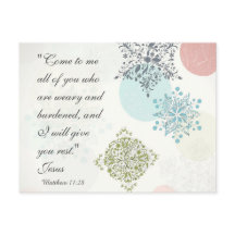 Biblia Verse Matthew 11:28 Tarjeta de diseño de ép