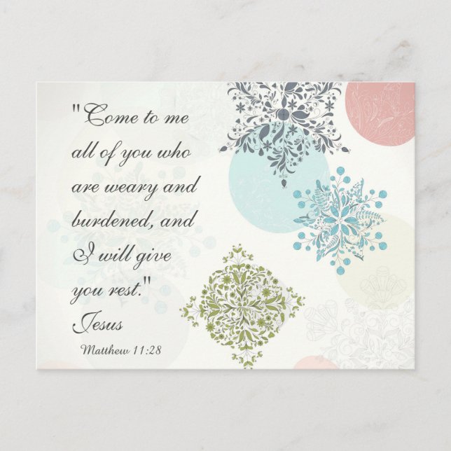 Biblia Verse Matthew 11:28 Tarjeta de diseño de ép (Anverso)
