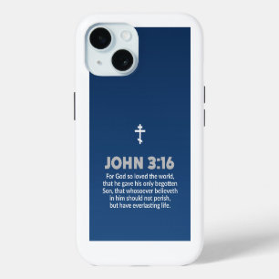 Biblia Verso Gradiente Azul Juan 3:16 Cruz Ortodox