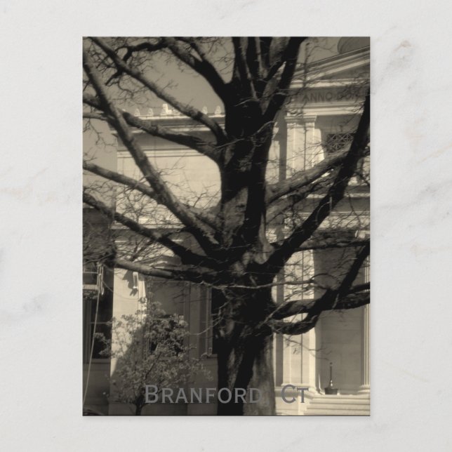 Biblioteca, Branford, postal del Ct (Anverso)