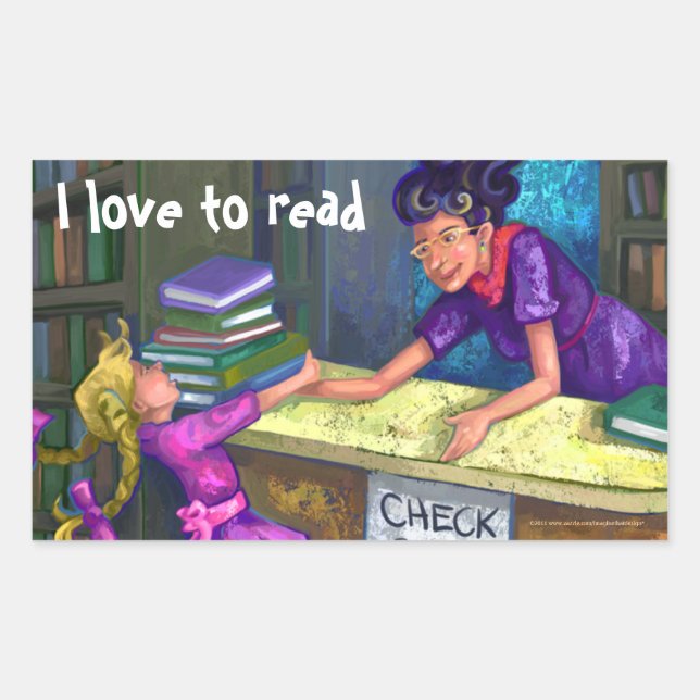 Biblioteca de Arte, me encanta leer pegatinas (Anverso)