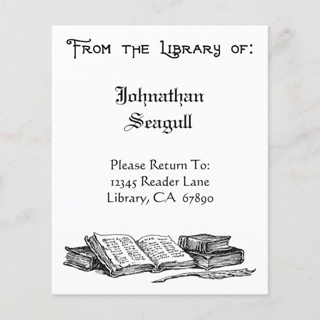 Biblioteca de Volantes de Ex Libris Personalizados (Frente)