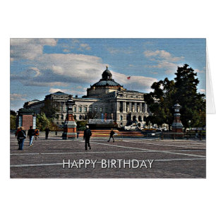 Biblioteca del Congreso en tarjeta de patrón de mo