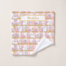 Biblioteca personalizada de gato rosa pastel libre