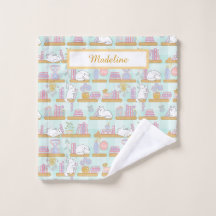 Biblioteca personalizada de gatos verde pastel lib