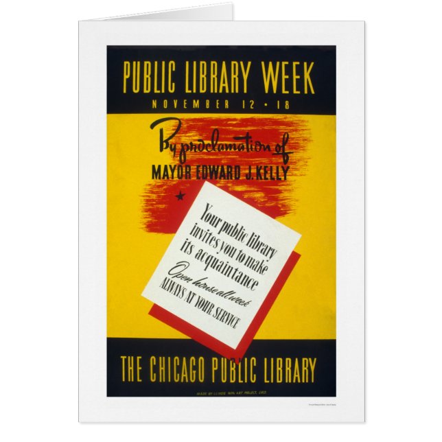 Biblioteca pública Chicago WPA 1940 (Frente)