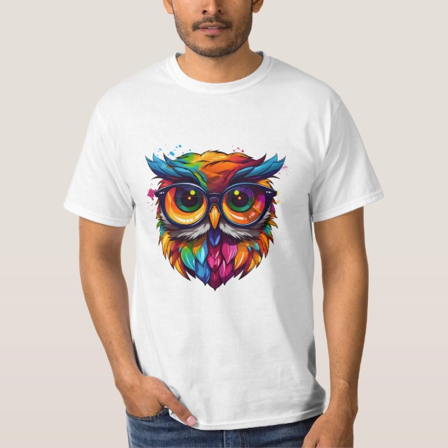 Bibliotecaria de lechuza: arte de camisetas colori (Anverso)