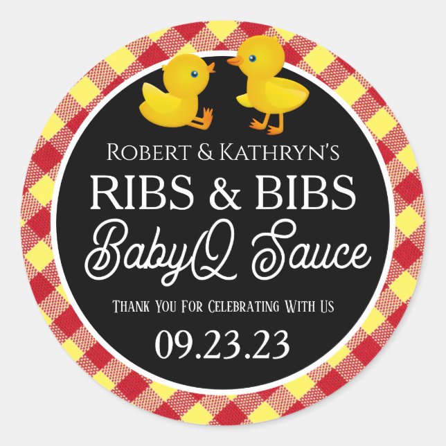 Bibs & Ribs BabyQ Etiqueta personalizada (Anverso)