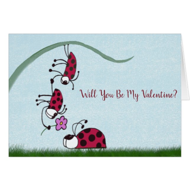 Bicho De Ladybug Que Profesa Su Pintado De Amor (Anverso (Horizontal))