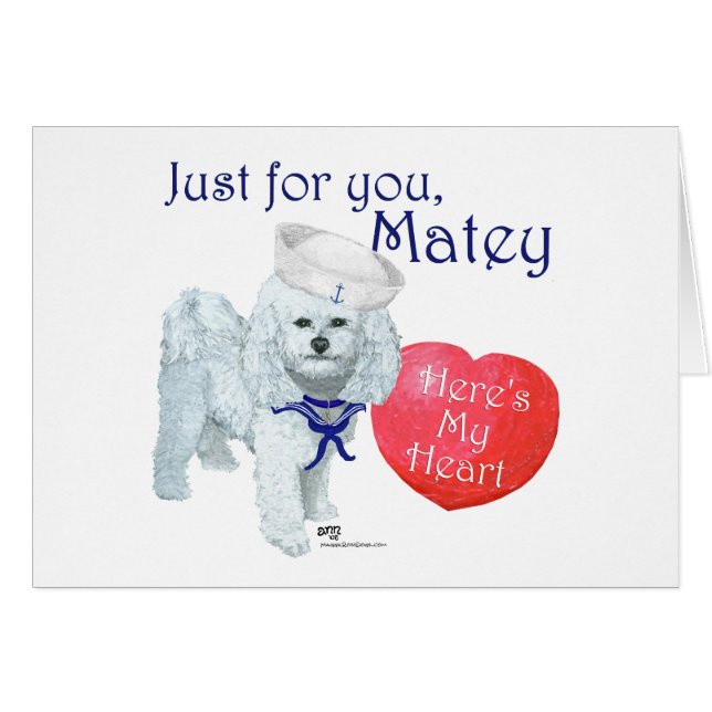 Bichon Frise Marinero San Valentín (Anverso (Horizontal))