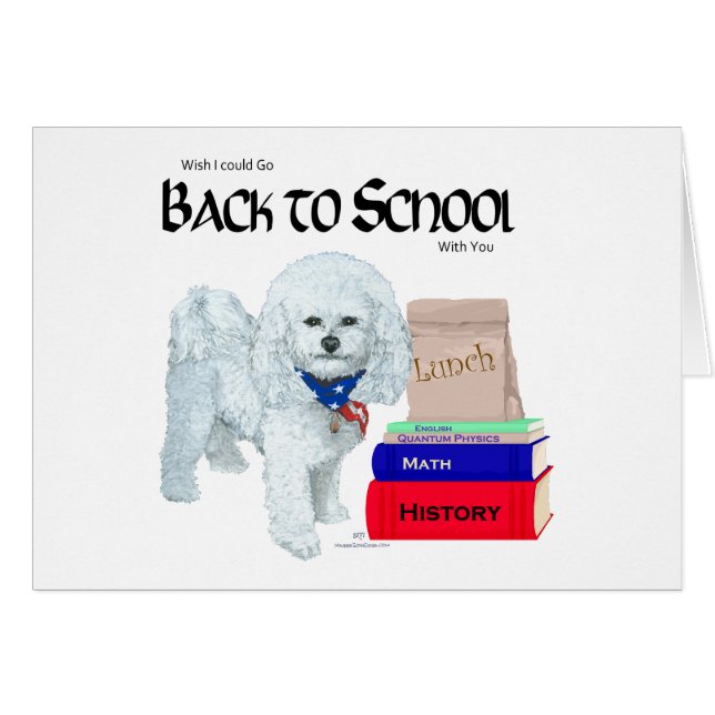 Bichon Frise Regreso a Clases (Anverso (Horizontal))