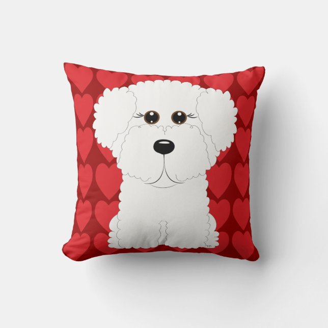 Bichon lindo Frise y Cojín decorativo de los (Anverso)