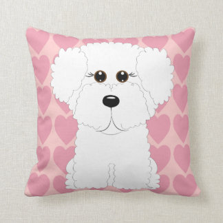 Bichon lindo Frise y Cojín decorativo de los
