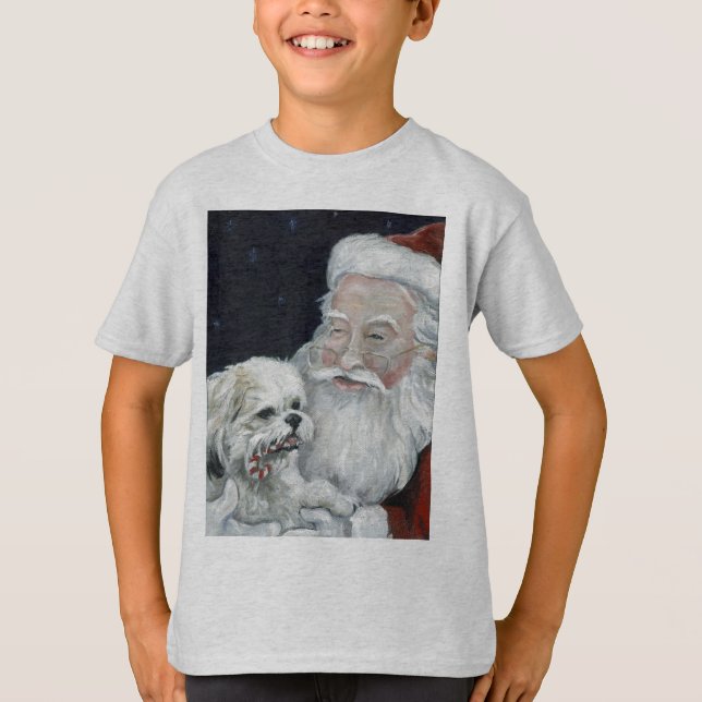 Bichon mezclado Shihtzu y camiseta del arte del (Anverso)