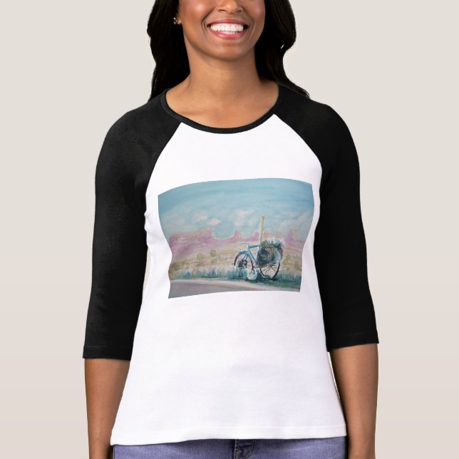 Bici con una camiseta roja de la opinión de la (Anverso)