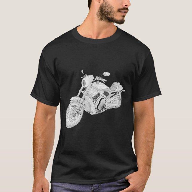 ¡Bici de Harley! La camiseta oscura básica de los (Anverso)