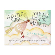 Bici de pájaro lindo cocinar tarjeta de receta de 