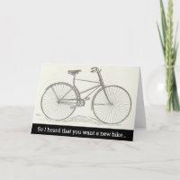 Bici del vintage + Tarjeta de cumpleaños de la