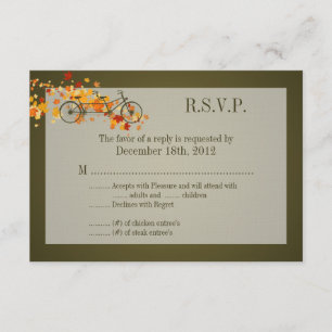 bici doble de Brown de la tarjeta de contestación