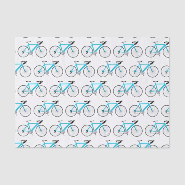 Bicicleta Aqua en papel de tejidos blancos (Anverso)