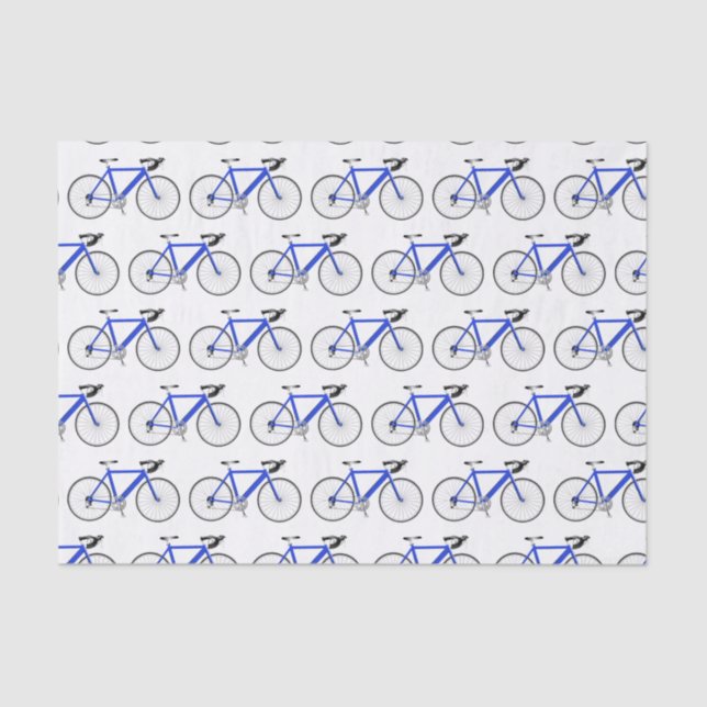 Bicicleta azul en papel de tejidos blancos (Anverso)