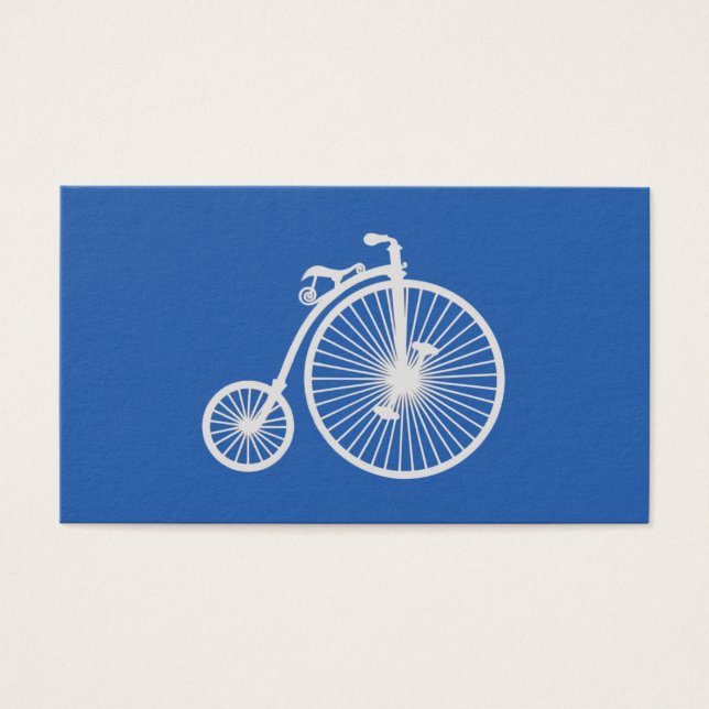 Bicicleta blanca vintage en azul (Frente)