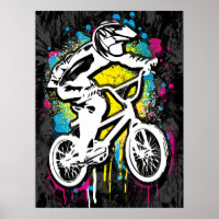 Bicicleta Bmx Clásica - Impresión Poster Bmx Bmx F