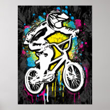 Bicicleta Bmx Clásica - Impresión Poster Bmx Bmx F